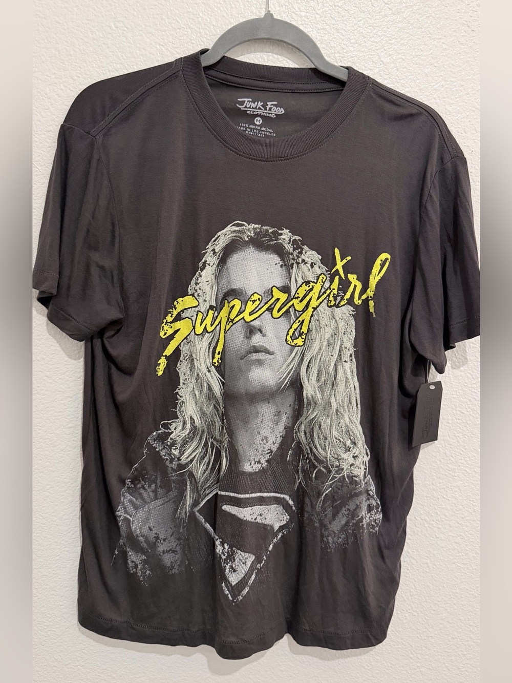 Junk Food Clothing Black "Supergirl" Graphic Tee